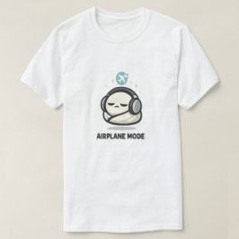 Camiseta Modo Avião Ativado - Fones de Ouvido de Personagem