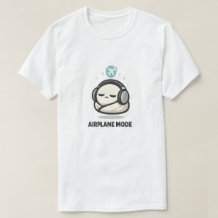 Camiseta Modo Avião Ativado - Fones de Ouvido de Personagem