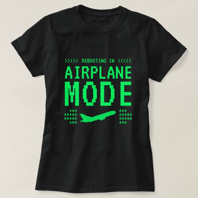 Camiseta Modo Avião Estilo Computador Retrô (Frente do Design)