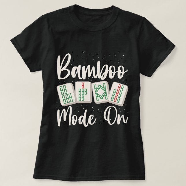 Camiseta Modo Bamboo no Design para um Nerd Mahjong (Frente do Design)