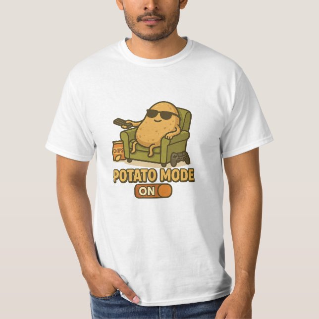 Camiseta Modo Batata – Vida Preguiçosa Ativada (Frente)