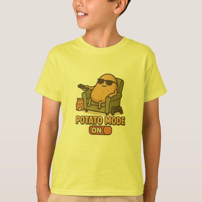 Camiseta Modo Batata - Vida Preguiçosa Ativada (Frente)