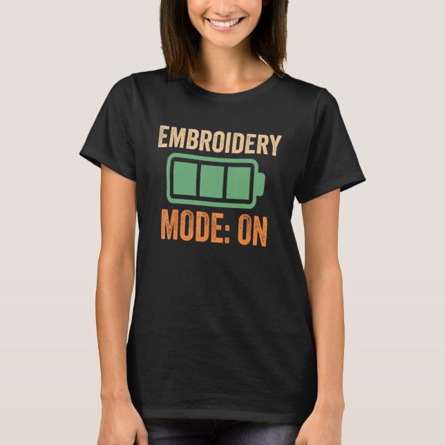 Camiseta Modo Bordado no Design de Bateria (Frente)