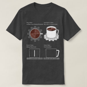 Camiseta Modo CAD: Café, Ursos e Caos