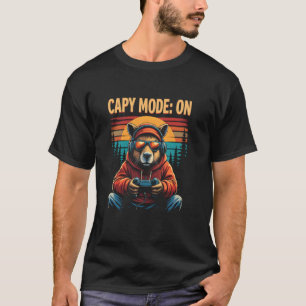 Camiseta Modo Capy Ativado - Capivara Divertida de Jogos