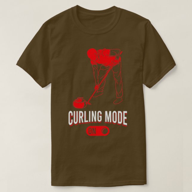 Camiseta Modo Curling No Estoque De Curva (Frente do Design)