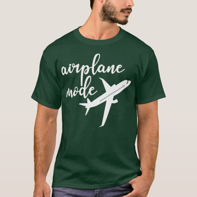Camiseta Modo De Avião Atendedor De Voo Em Voo Engraçado (Frente)