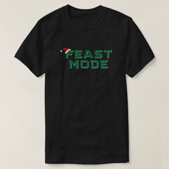 Camiseta Modo de Banquete de Natal (Frente do Design)
