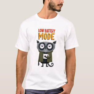 Camiseta Modo de Bateria Baixa Presente de Humor de Escritó