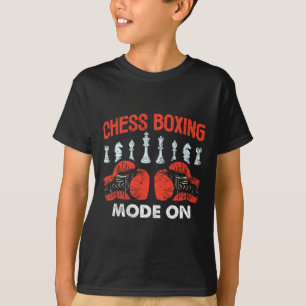 Camiseta Modo De Boxing Do Xadrez Em Luvas De Peças Do Xadr
