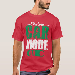Camiseta Modo de Carro Elétrico Ligado Condutor EV Veículo 