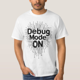 Camiseta Modo de Depuração Ativado Programador Codificando