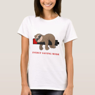 Camiseta Modo de economia de energia Sloth Engraçado Per