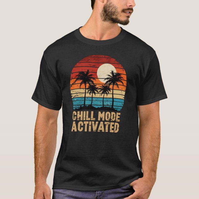 Camiseta Modo de Enchimento Ativado Árvore de Palma Retropr (Frente)