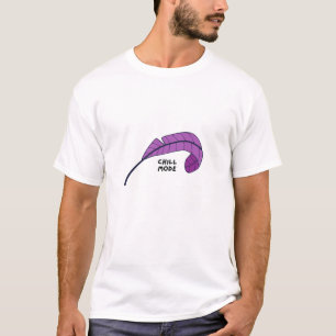 Camiseta Modo de Enchimento - Ilustração de Folha Roxa Rela
