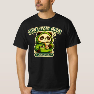 Camiseta Modo de Esforço Mínimo Ativado Panda Divertido Hum