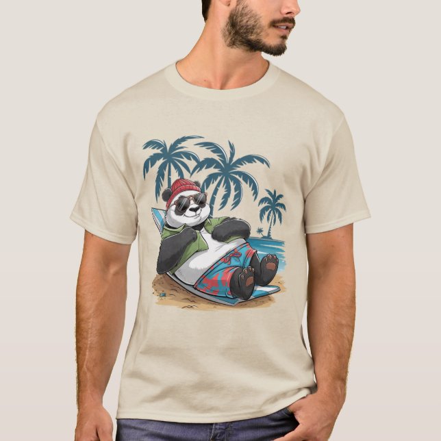 Camiseta Modo de Férias Panda de Refrigeração (Frente)