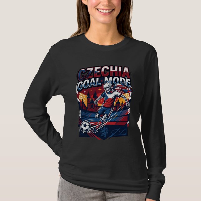Camiseta Modo de Gol da República Tcheca Esqueleto Striker  (Frente)
