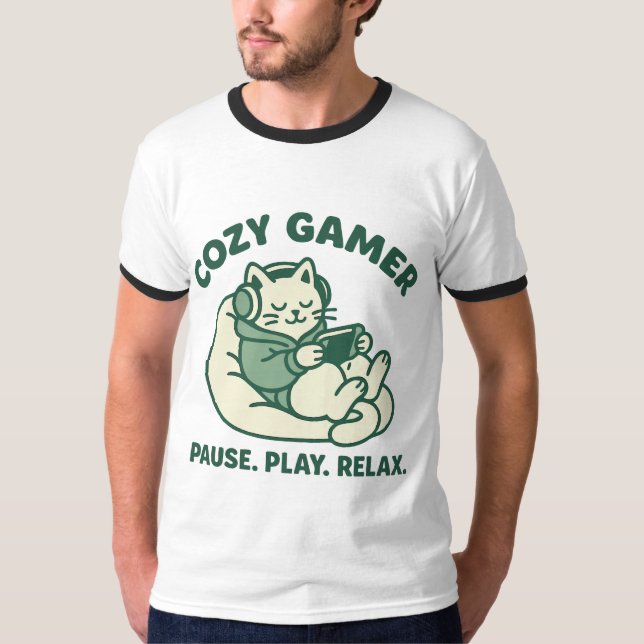 Camiseta Modo de Jogador Aconchegante (Frente)