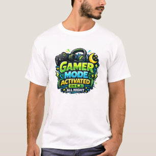 Camiseta Modo de Jogador Ativado a Noite Toda