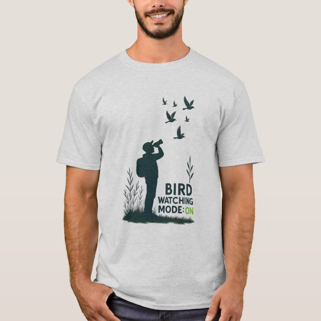 Camiseta Modo de Observação de Pássaros: Ativado (Frente)