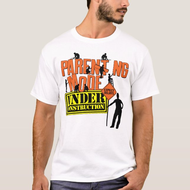Camiseta Modo de parentalidade em Construção Esperando Pai (Frente)