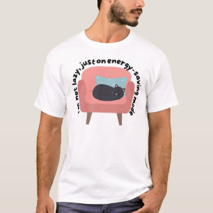 Camiseta Modo de poupança de energia Design de Cat - Cozy e