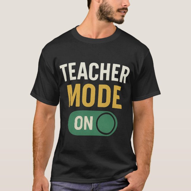 Camiseta Modo de professor em Engraçado de volta à escola (Frente)