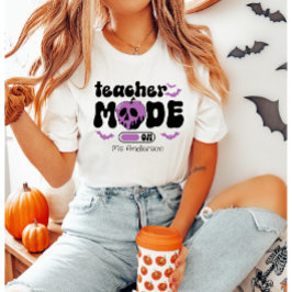Camiseta Modo de Professora de Halloween Personalizado Ativ