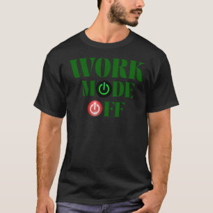 Camiseta Modo de Trabalho Desligado Botão de Energia de Esc