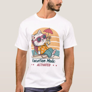 Camiseta Modo de Vacinação de Gato com Engraçado Retroativo