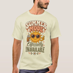 Camiseta Modo de Verão Oficialmente Indisponível Sol Retro