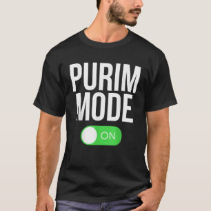 Camiseta Modo Divertido de Purim Ligado Festa de Purim Fant