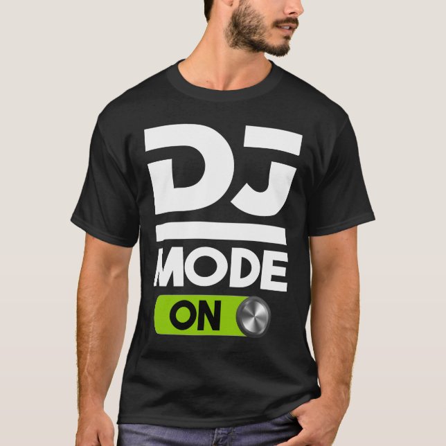 Camiseta Modo DJ ON Design Para Homens E Mulheres De Jockey (Frente)