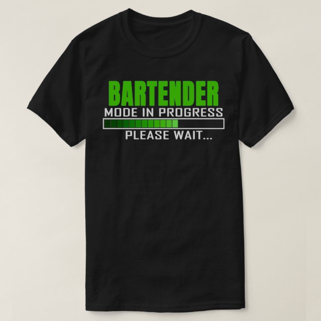 Camiseta Modo do Bartender em andamento Aguarde uma Cotação (Frente do Design)