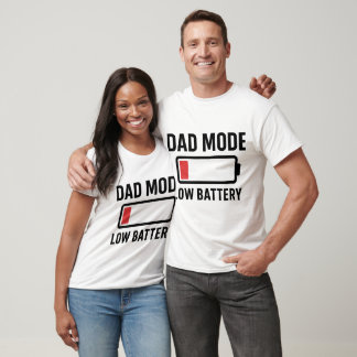 Camiseta Modo do pai: Bateria Baixa - T-Shirt Minimalista E