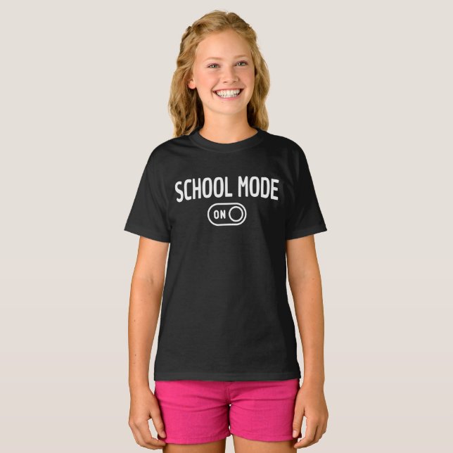 Camiseta Modo Escolar Ativado - Voltar à Escola (Frente Completa)