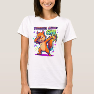 Camiseta Modo Esquilo Engraçado Ilustração de Bolota