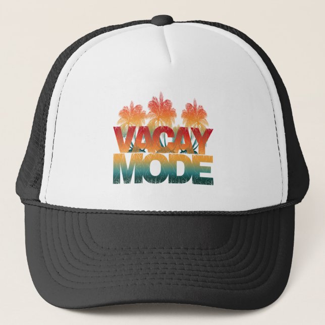 Camiseta modo férias Boné de caminhoneiro (Frente)