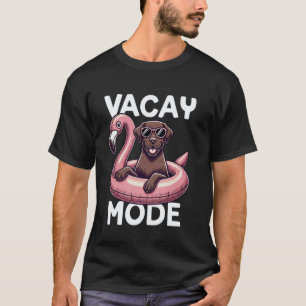 Camiseta Modo Férias Chocolate Labrador Retriever Verão Fér