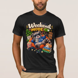 Camiseta Modo Fim de Semana Guaxinim – Animal Preguiçoso Di