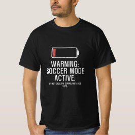 Camiseta Modo Futebol Engraçado Ativo Bateria Baixa Angusti