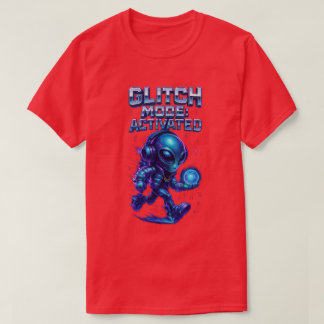 Camiseta Modo Glitch Ativado Energia de Alienígena Cibernét