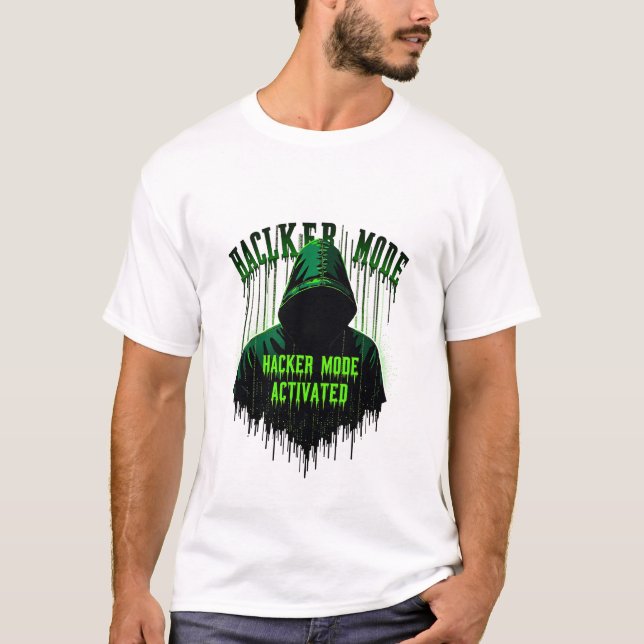 Camiseta Modo Hacker Ativado | Estilo Cyberpunk (Frente)