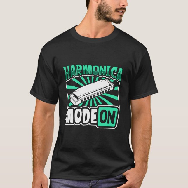 Camiseta Modo Harmônica Ativado Tocador de Harmônica (Frente)