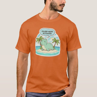 Camiseta Modo Ilha de Dinossauro Fofo AtivadoFérias Tropica