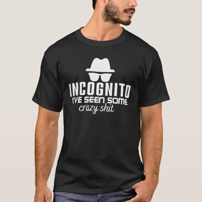 Camiseta MODO INCÓGNITO EU VI ALGUMAS COISAS MALUCAS- Piada (Frente)