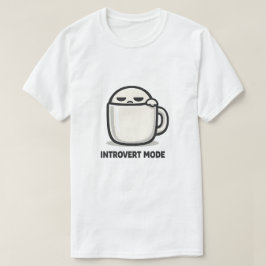 Camiseta Modo Introvertido Ativado - Personagem Cansado e F