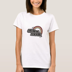 Camiseta Modo Offline   Gráfico Minimalista Engraçado
