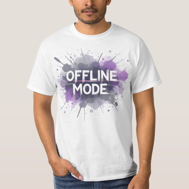Camiseta Modo Offline - Social Relacionável Engraçado (Frente)